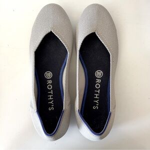 Rothy's The Flat Flax Birdseed Light Grey Ballet Flats Size 9.5